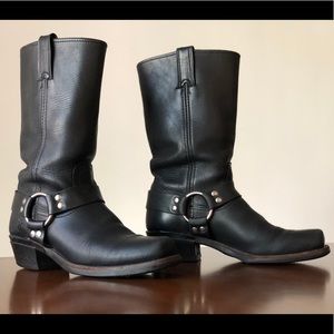 Frye Harness Calf Length Square Toe Boot Size 8